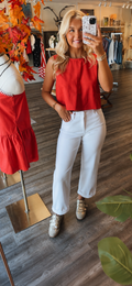 Red Boxy Top