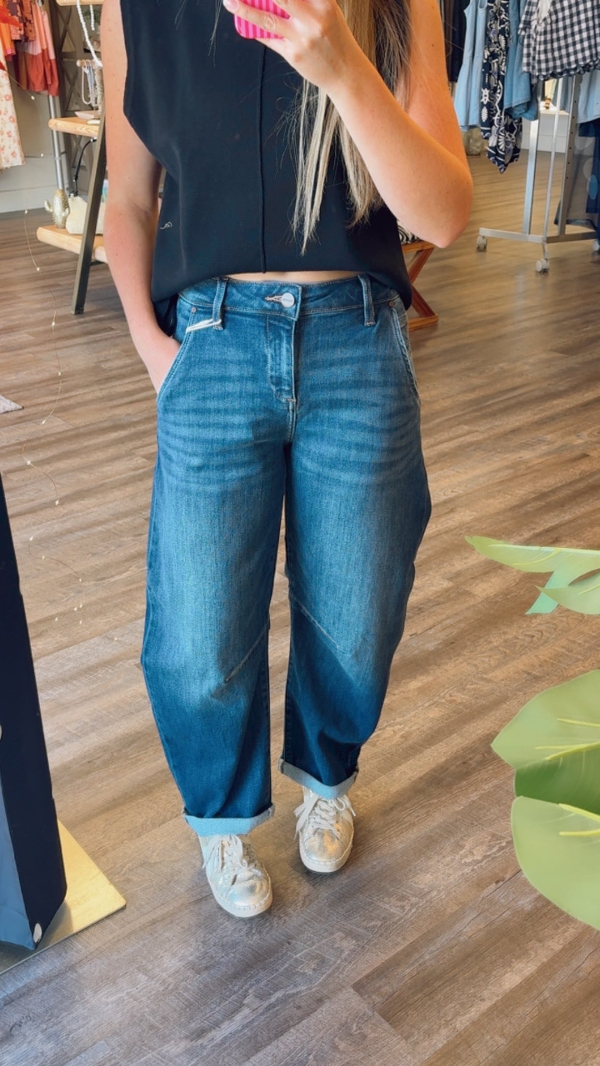 Crop Barrel Cuffed Jeans
