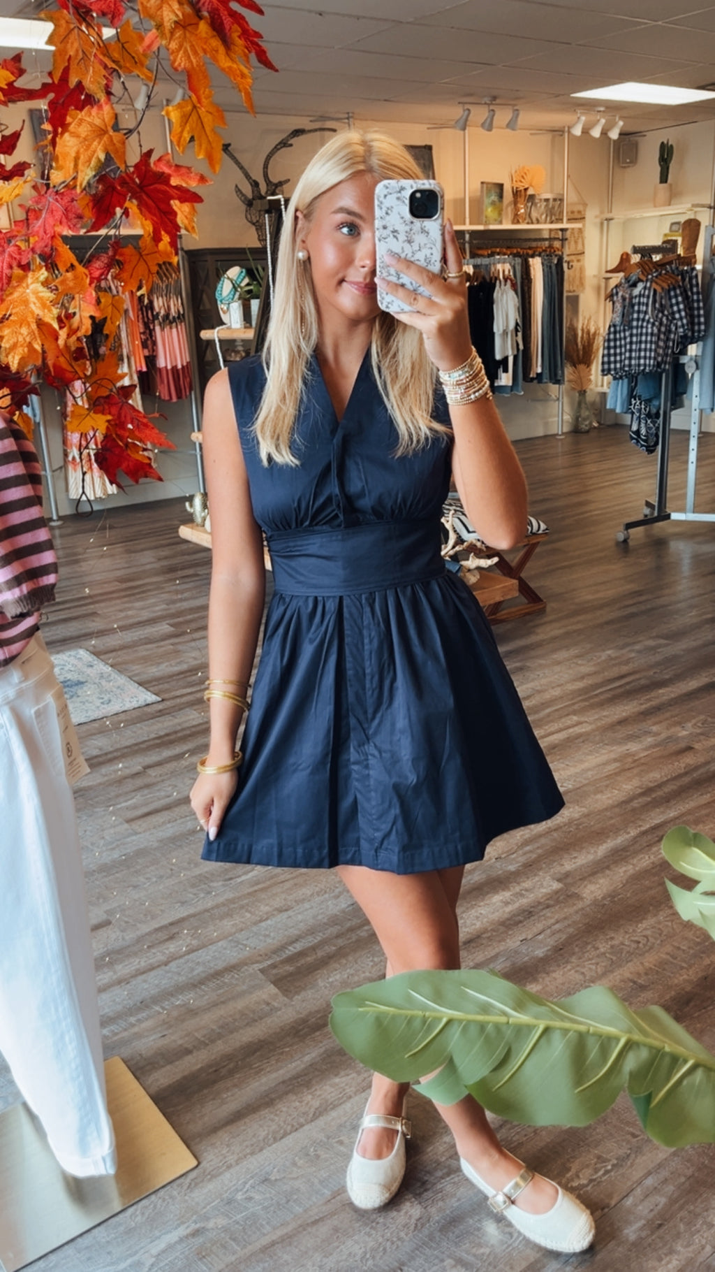 Navy Buckle Dress