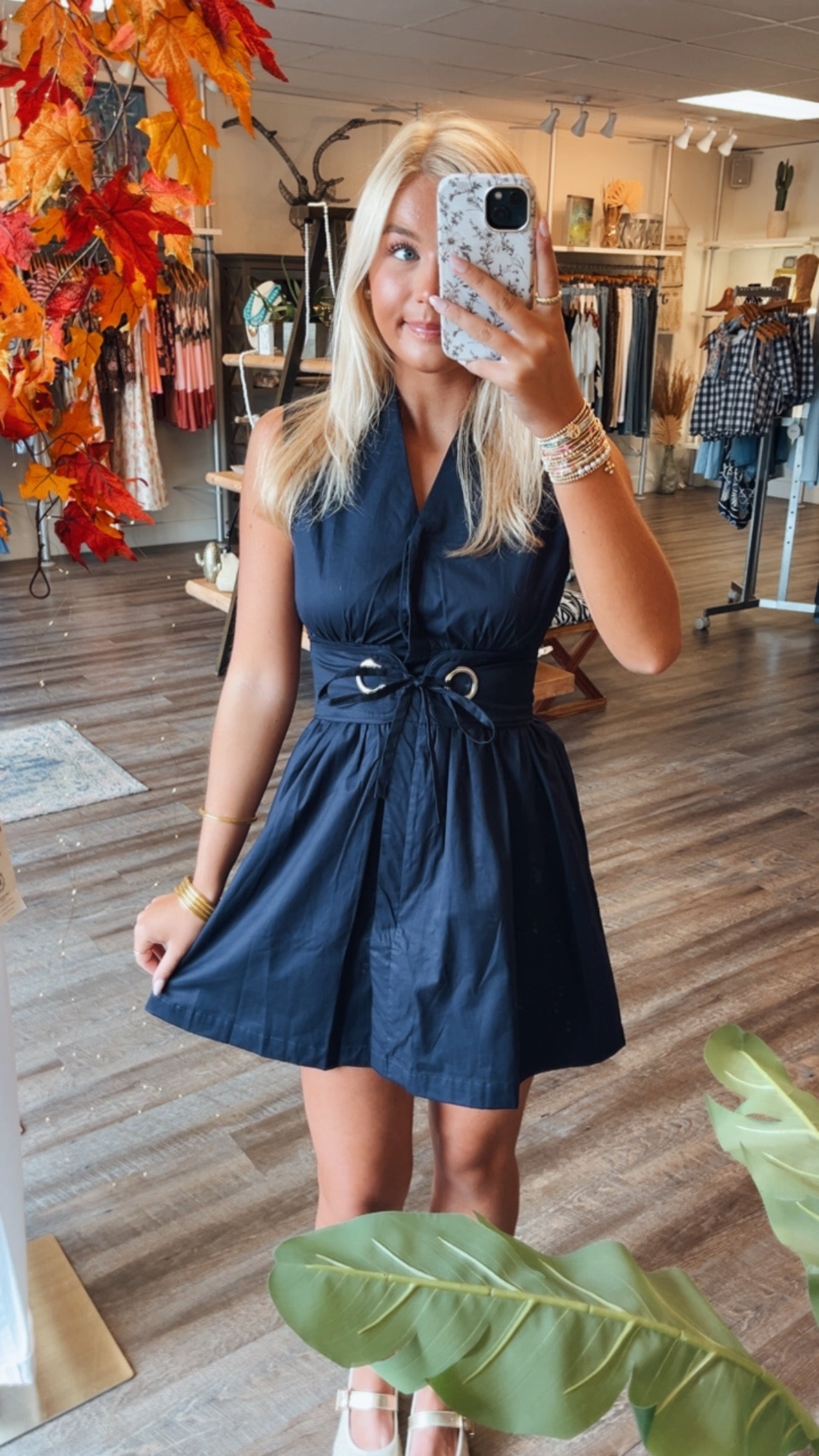 Navy Buckle Dress