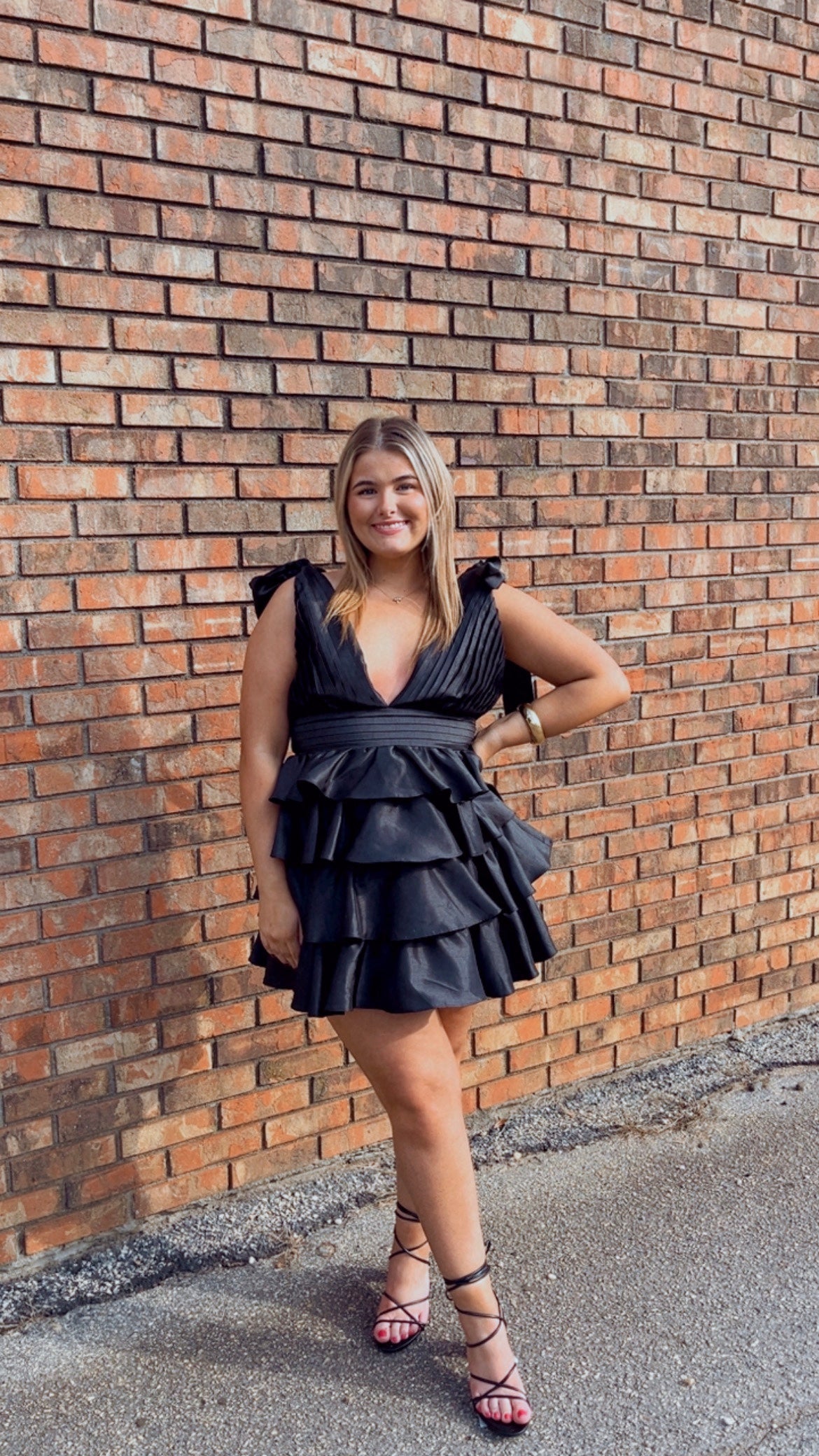 Short Ruffle Black Dress
